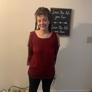 long sleeve lushly red shirt